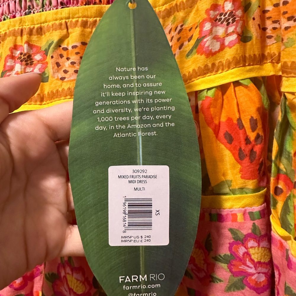 Farm Rio Paradise Midi Dress size XS - Picture 4 of 6